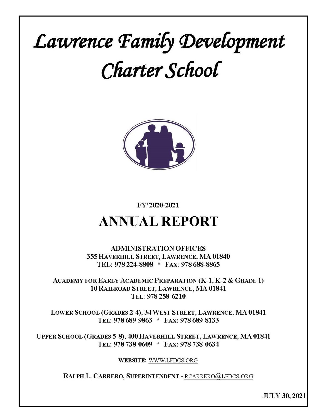 Annual Report Cover page